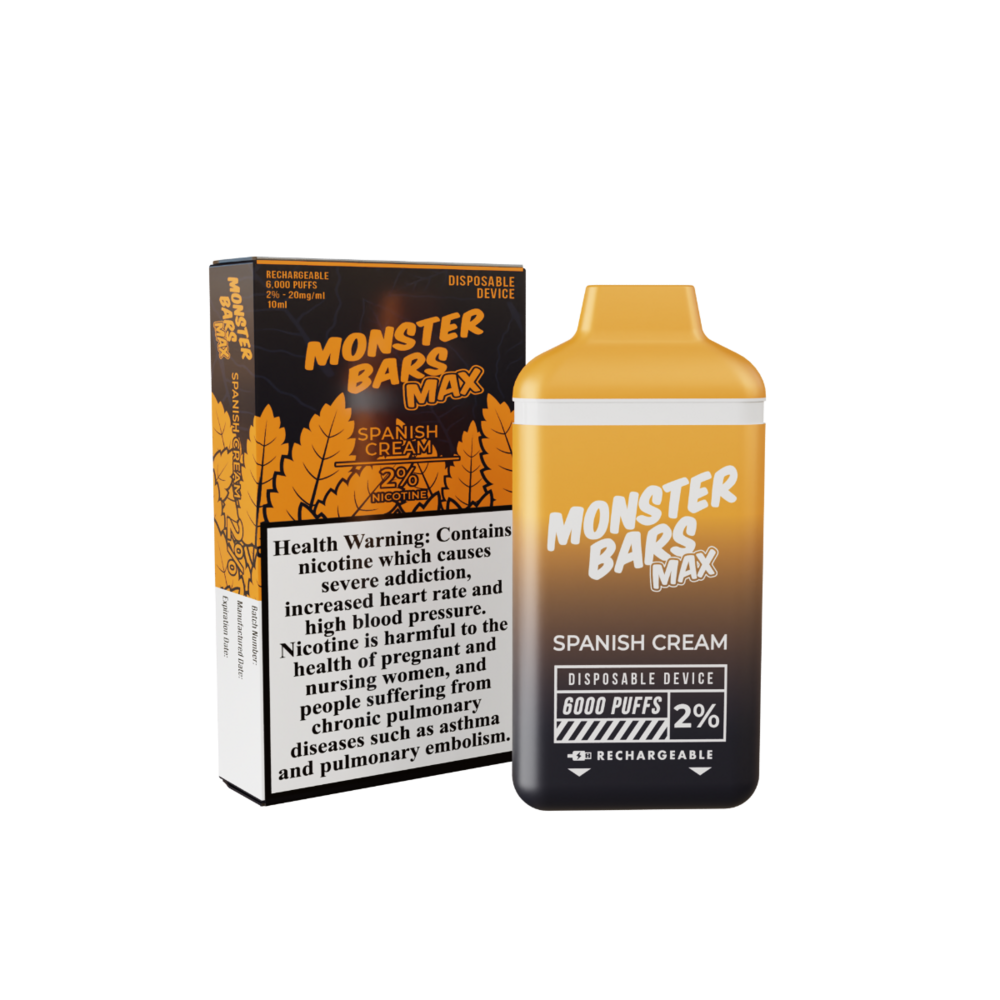 Monster Vape Labs - Monster Bars Max Spanish Cream - 20mg/ml 6000 Puffs