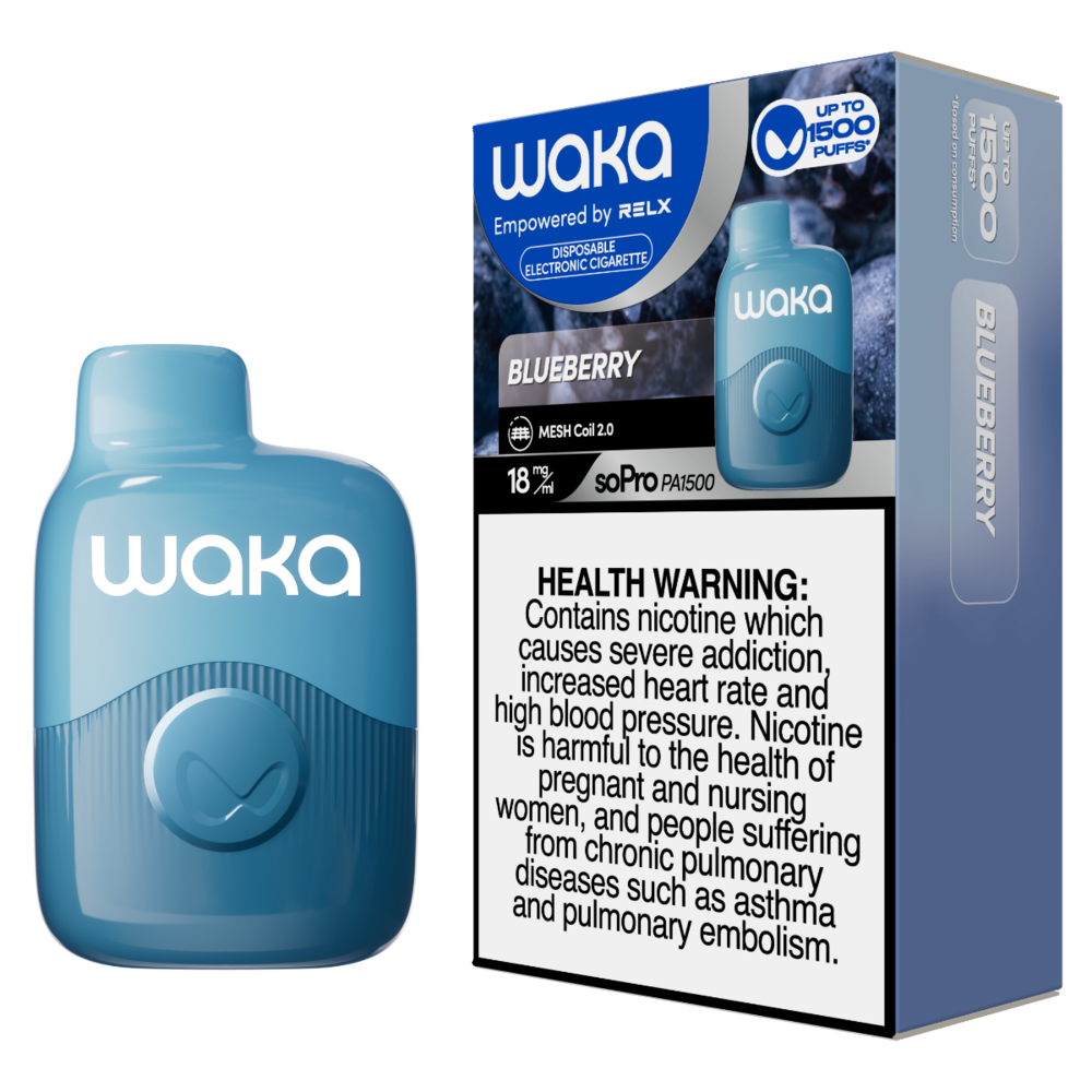 Relx Waka soPro PA1500 - Blueberry - 18mg/ml 1500 Puffs