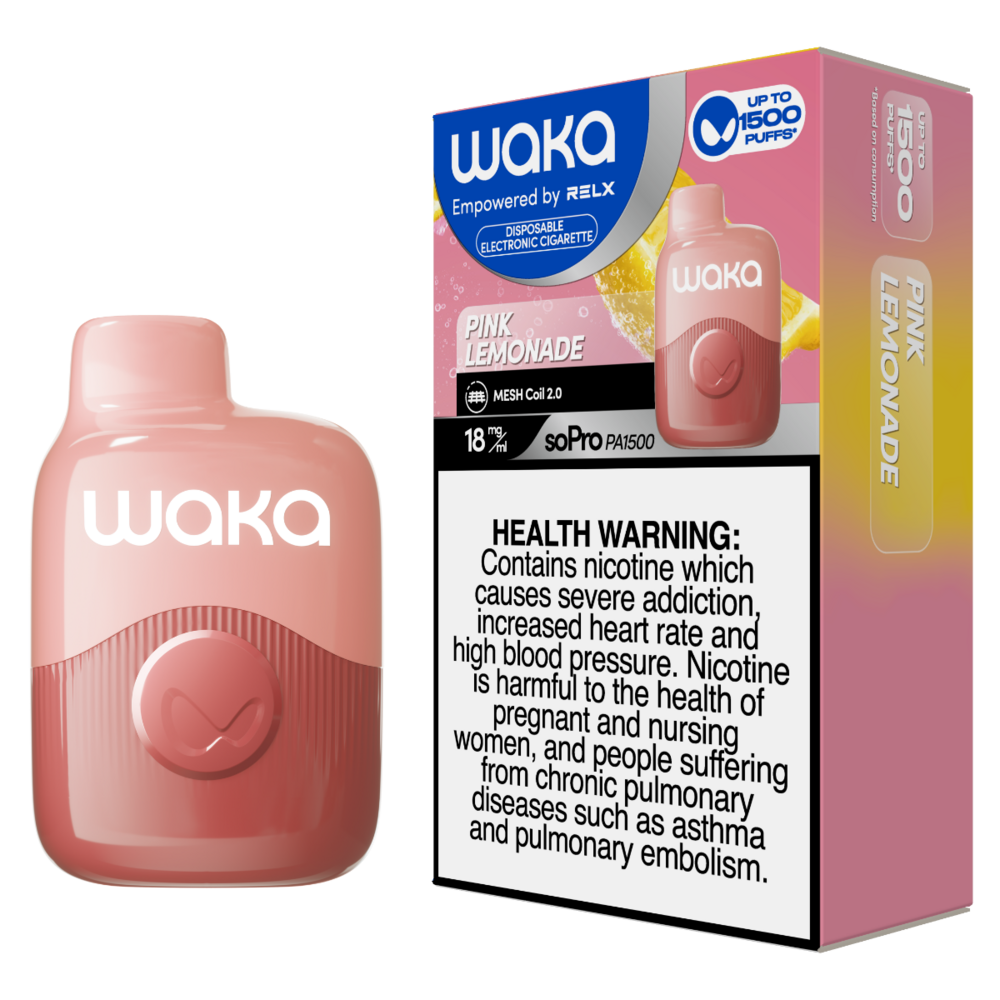 Relx Waka soPro PA1500 - Pink Lemonade - 18mg/ml 1500 Puffs
