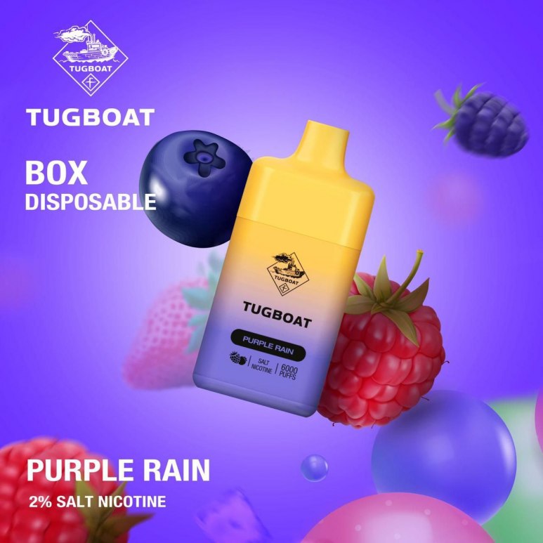 Tugboat Box Vape - Purple Rain - 50mg/ml 6000 Puffs