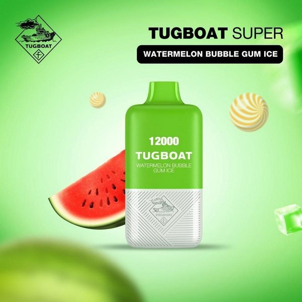 Tugboat Super - Watermelon Bubble Gum Ice - 50mg/ml 12000 Puffs