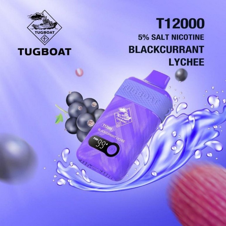 Tugboat T12000 - Blackcurrant Lychee - 50mg/ml 12000 Puffs