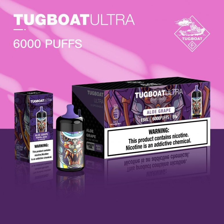 Tugboat Ultra - Aloe Grape - 50mg/ml 6000 Puffs