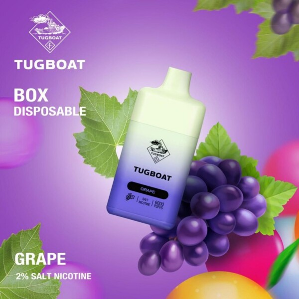 Tugboat Box Vape - Grape - 50mg/ml 6000 Puffs