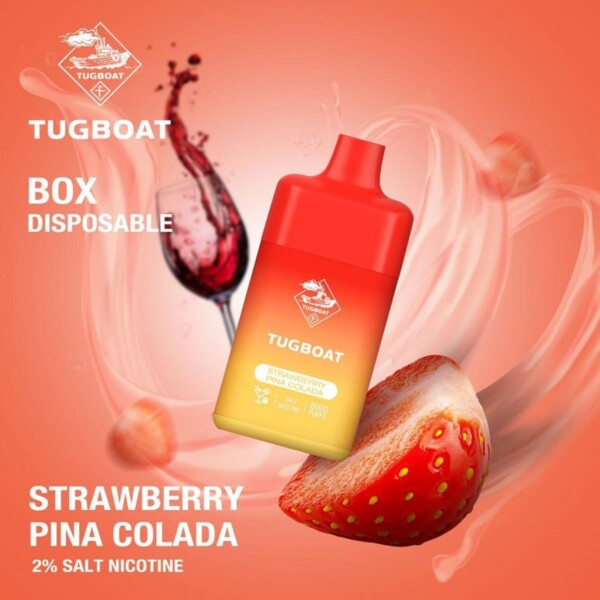 Tugboat Box Vape - Strawberry Pina Colada - 50mg/ml 6000 Puffs