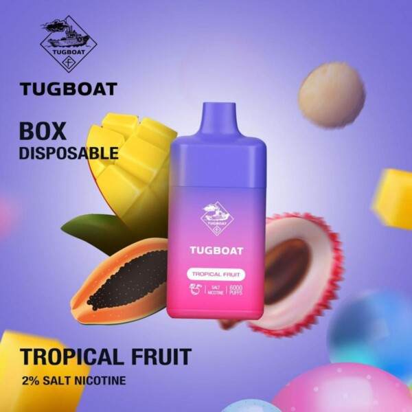 Tugboat Box Vape - Tropical Fruit - 50mg/ml 6000 Puffs