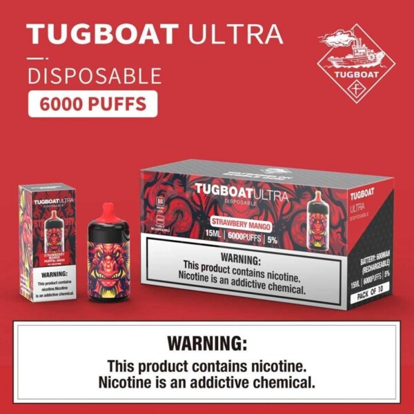 Tugboat Ultra - Strawberry Mango - 50mg/ml 6000 Puffs