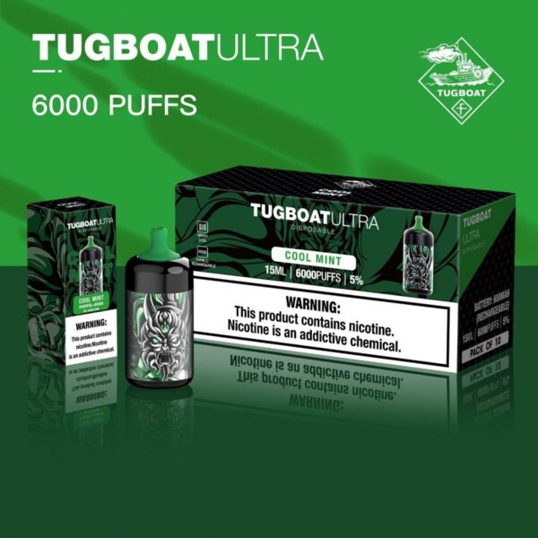 Tugboat Ultra - Cool Mint - 50mg/ml 6000 Puffs