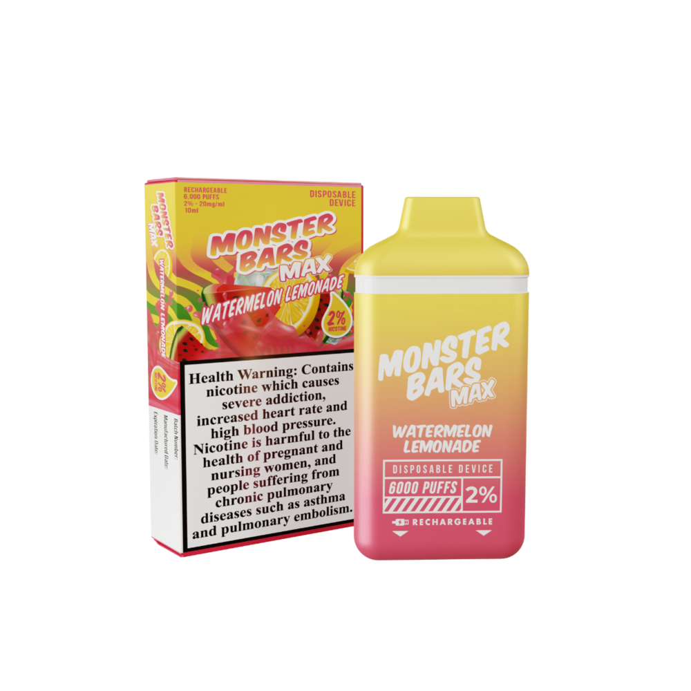 Monster Vape Labs - Monster Bars Max Watermelon Lemonade - 20mg/ml 6000 Puffs