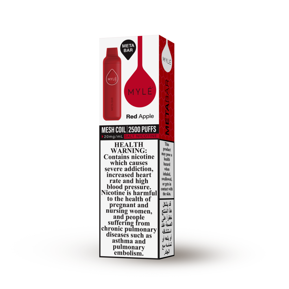 Myle Meta Bar - Red Apple -  20mg/ml 2500 Puffs