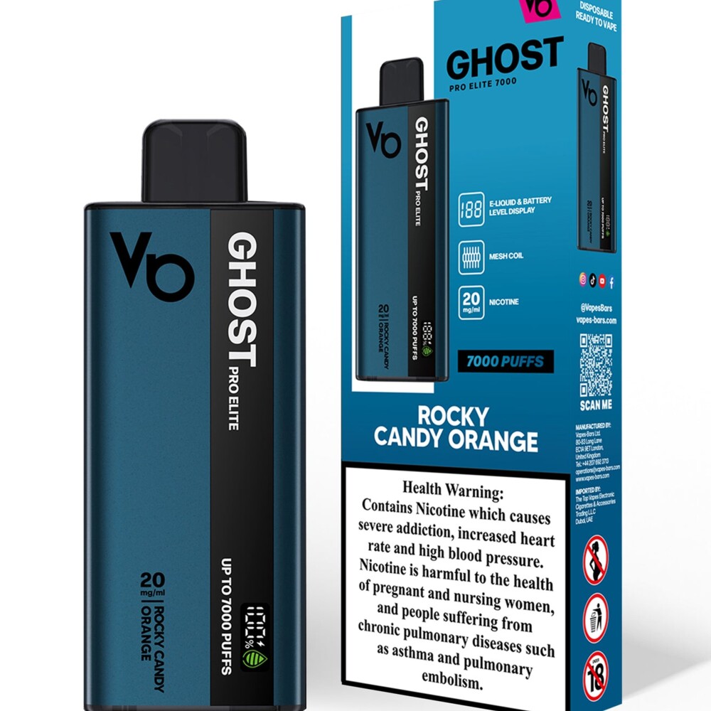 Ghost Pro Elite - Rocky Candy Orange - 20mg/ml 7000 Puffs