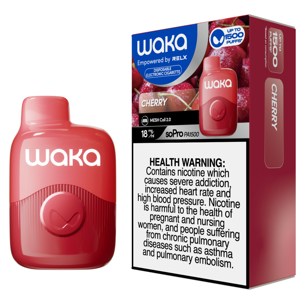 Relx Waka soPro PA1500 - Cherry - 18mg/ml 1500 Puffs