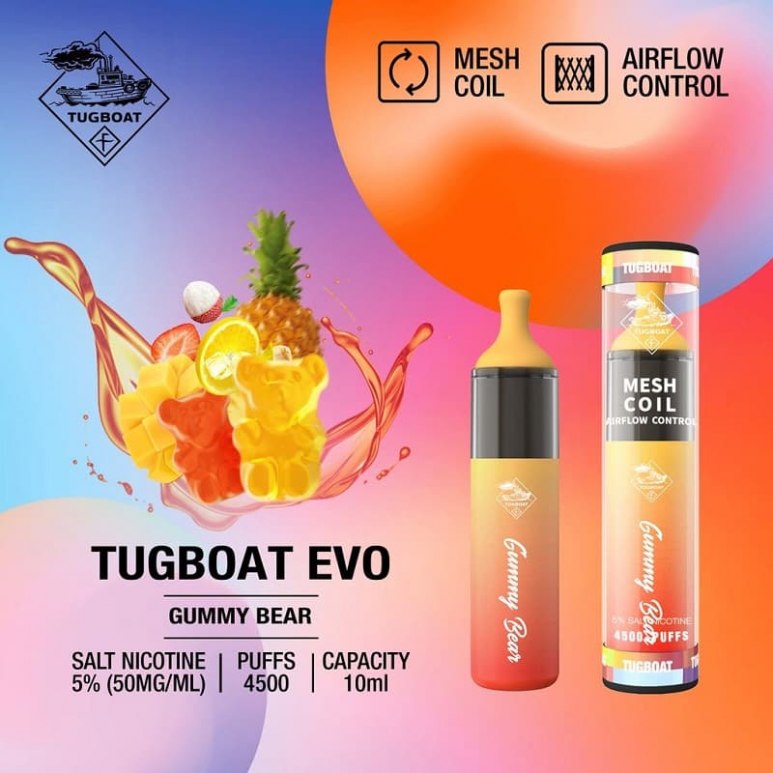 Tugboat EVO Vape - Gummy Bear - 50mg/ml 4500 Puffs