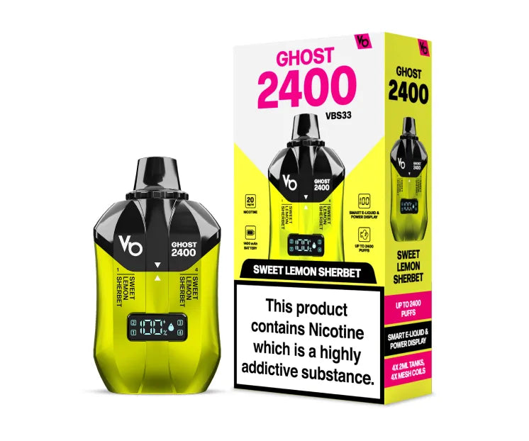 Ghost 2400 - Sweet Lemon Sherbet - 20mg/ml 2400 Puffs