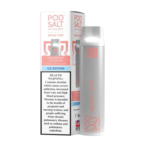 Pod Salt - Nexus Strawberry Ice Cream - 20mg/ml 1200 Puffs