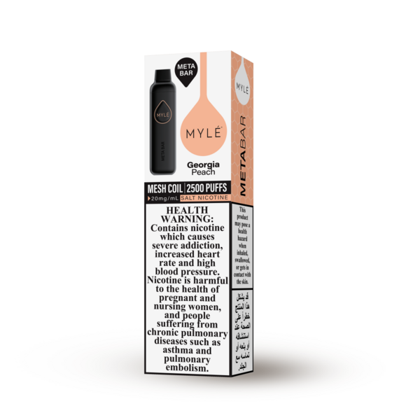 Myle Meta Bar - Georgia Peach -  20mg/ml 2500 Puffs