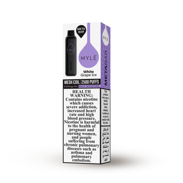 Myle Meta Bar - White Grape Ice -  20mg/ml 2500 Puffs