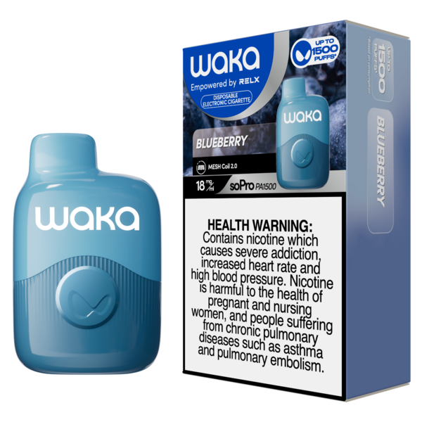 Relx Waka soPro PA1500 - Blueberry - 18mg/ml 1500 Puffs