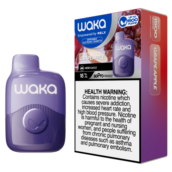 Relx Waka soPro PA1500 - Grape Apple - 18mg/ml 1500 Puffs