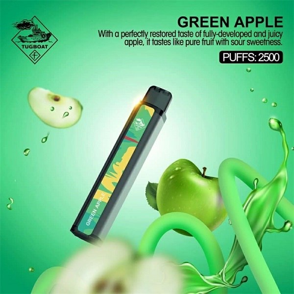 Tugboat XXL - Green Apple - 50mg/ml 2500 Puffs