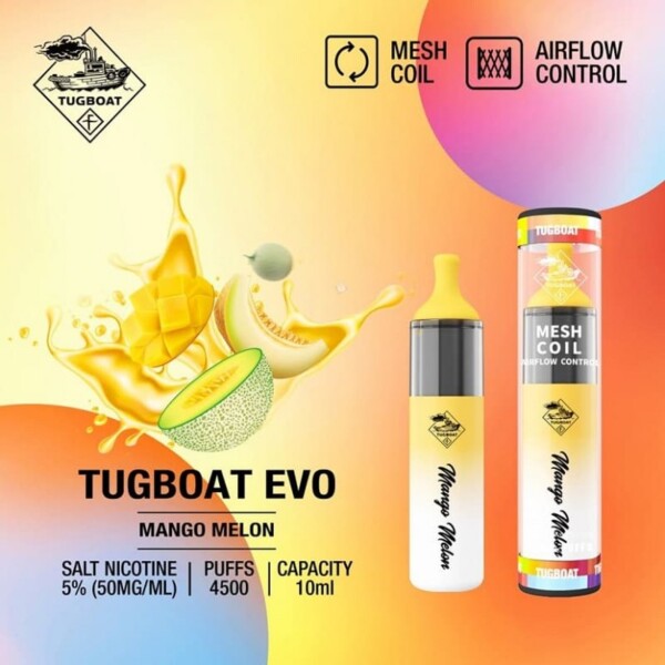 Tugboat EVO Vape - Mango Melon - 50mg/ml 4500 Puffs