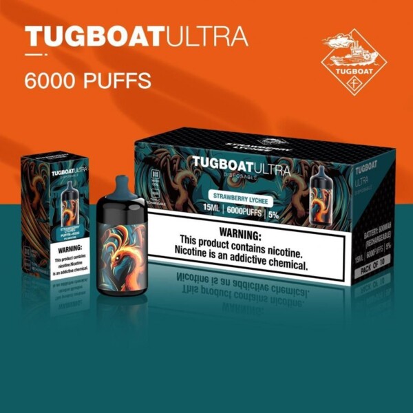 Tugboat Ultra - Strawberry Lychee - 50mg/ml 6000 Puffs