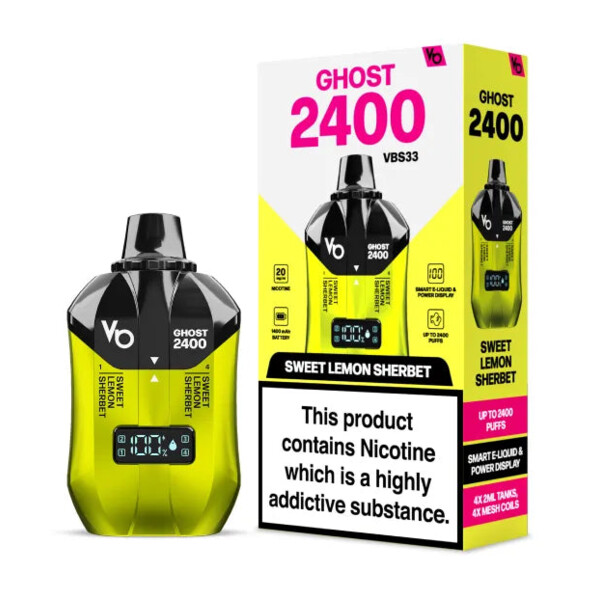 Ghost 2400 - Sweet Lemon Sherbet - 20mg/ml 2400 Puffs